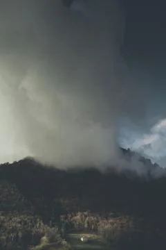 Stormy clouds - spring mood - desaturated style image Stock Photos