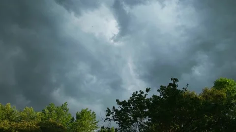 Stormy clouds in summertime Stock Footage 134648414