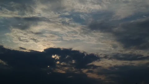 Stormy Clouds Taking Over the Sky at Sunset Video stock 93155866