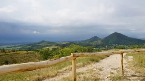 Stormy clouds timelapse and dark skies over the Eugean Hills Stock Footage 314862477