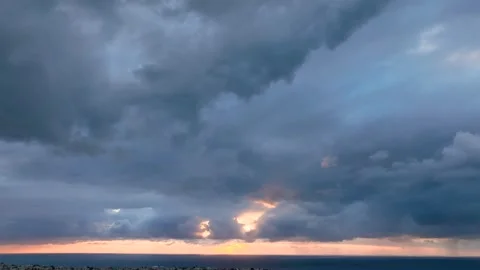 Stormy Cyprus sunset sky captured by drone Stock Footage 262156507