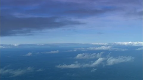 Stormy dark cloud in blue sky, Clouds Over Open Sea Stock Footage 108589333