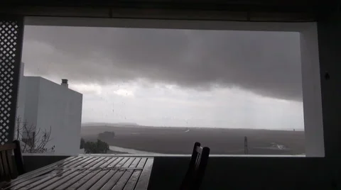 Stormy day from window view Stock Footage 44139535