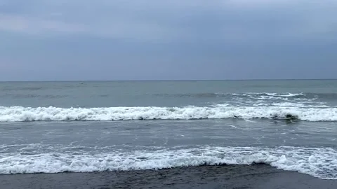 Stormy evening cold Mediterranean winter sea Stock Footage 230710836