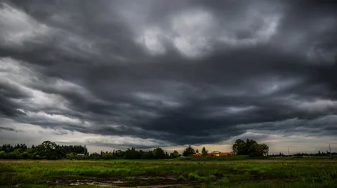 Stormy Field Timelapse Stock Footage 55996571