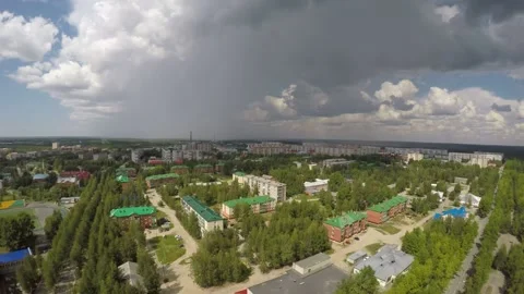Stormy front over the city Video stock 239257276
