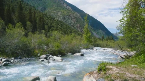Stormy glacial mountain river Stock-Footage 243085664