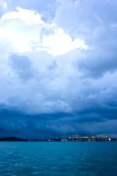 Stormy harbor Stock Photos
