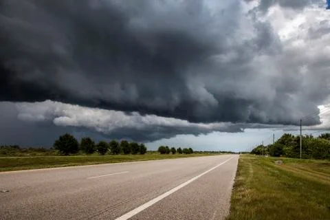 Stormy Highway 스톡 사진