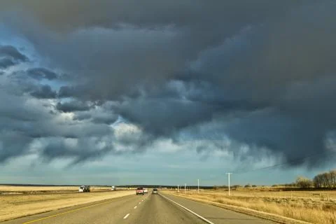 Stormy highway Stock Photos