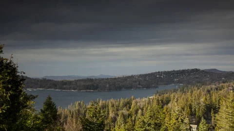 Stormy Lake Arrowhead 4K Time-lapse Stock Footage 150407932