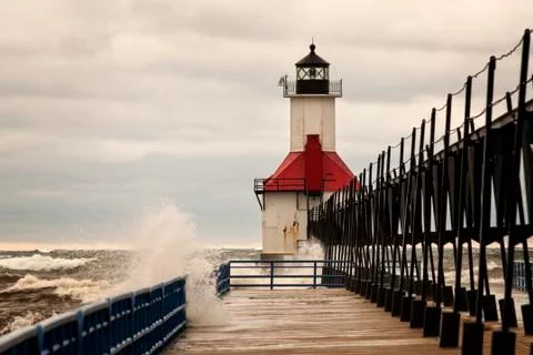 Stormy lighthouse Stock Photos