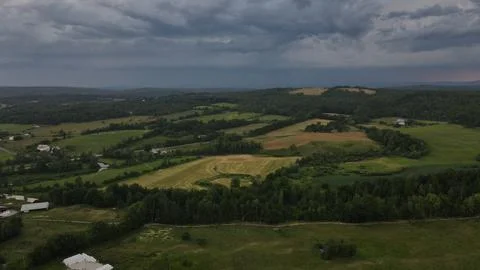 Stormy Maine Fields Foto stock