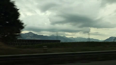 Stormy Mountain Landscape Under Dark Rain Clouds Stock Footage 342752434