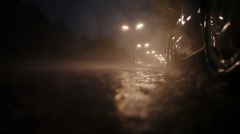 Stormy night on the road Stock Footage 7766613