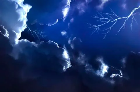 Stormy night sky Stock Illustration
