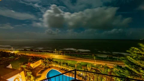 Stormy night time lapse Video stock 234554418
