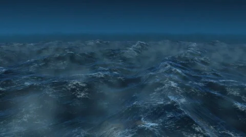 Stormy ocean 3d render Stock Footage 334171