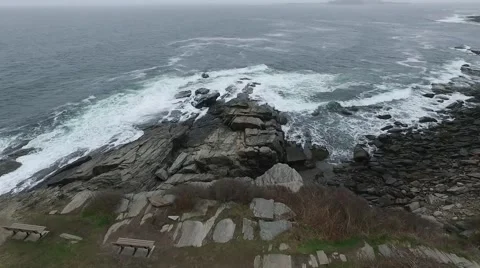 Stormy Ocean Cliff Stock Footage 63603892