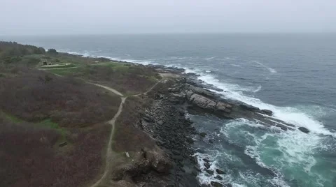 Stormy Ocean Cliff Stock Footage 63603946