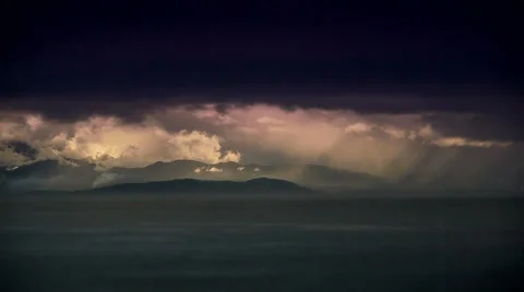 Stormy Ocean Mountains, Time lapse Stock Footage 38841265