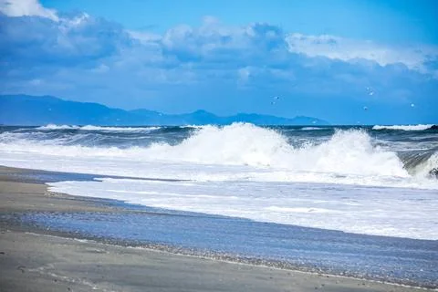 Stormy ocean scenery background An image of a stormy ocean scenery backgro... Stock Photos