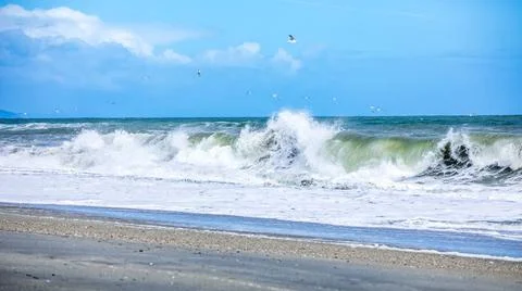 Stormy ocean scenery background An image of a stormy ocean scenery backgro... Stock Photos