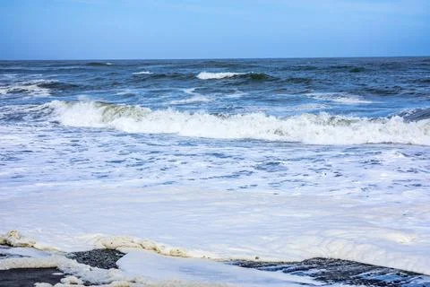 Stormy ocean scenery background An image of a stormy ocean scenery backgro... Stock Photos