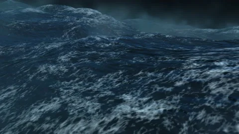 Stormy Ocean with waves, foam and sprays Stock Footage