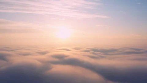 Stormy purple-blue clouds at sunset, drone view. Stock Footage 124233017
