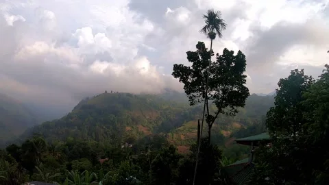 Stormy rain clouds timelapse in Ella Sri Lanka. HD Stock Footage 141192039