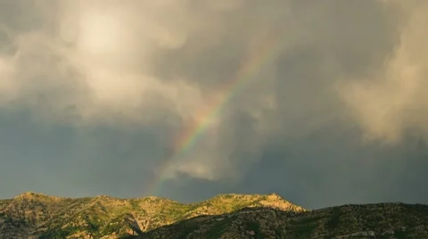 Stormy Rainbow Sunset 库存影片 8578160