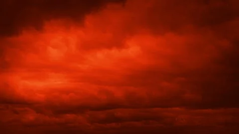 Stormy Red Sky On Mars With Lightning Stock Footage 89636284