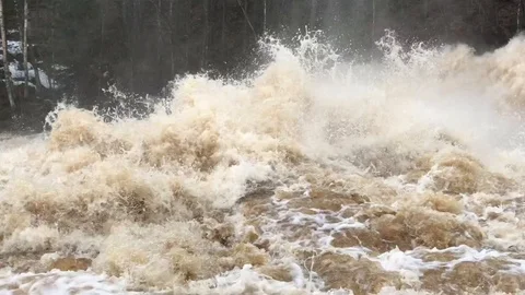 Stormy river, footage Stock Footage 89768334