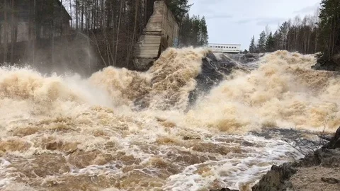Stormy river, footage Stock Footage 89768346