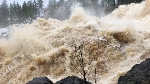 Stormy river, footage Stock Footage 89768409