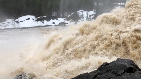 Stormy river, slow motion video Stock Footage 89768593
