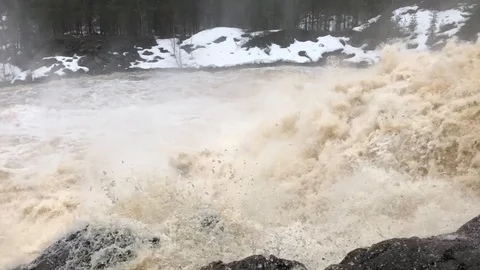 Stormy river, slow motion video Stock Footage 89768623