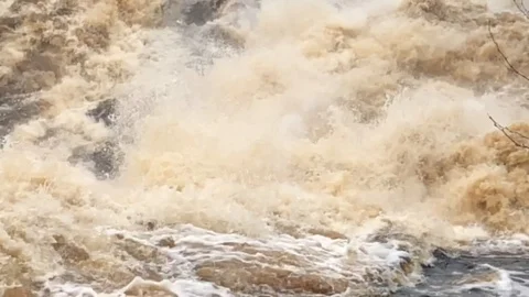 Stormy river, slow motion video Stock Footage 89768682