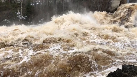 Stormy river, slow motion video Stock Footage 89768691