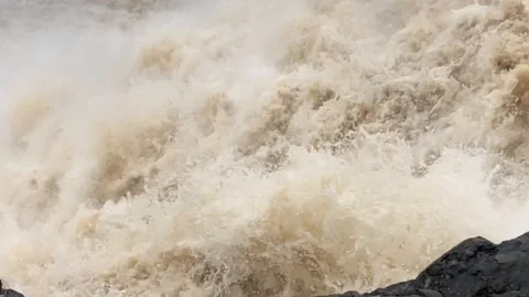 Stormy river, slow motion video Stock Footage 89768908