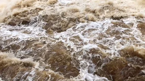 Stormy river, slow motion video Stock Footage 89768950