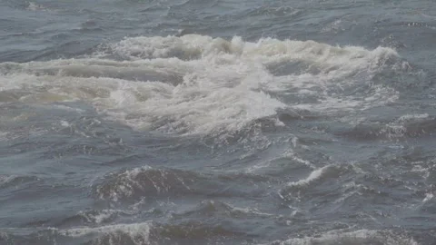 Stormy river, waves, mountain river Stock Footage 278397725