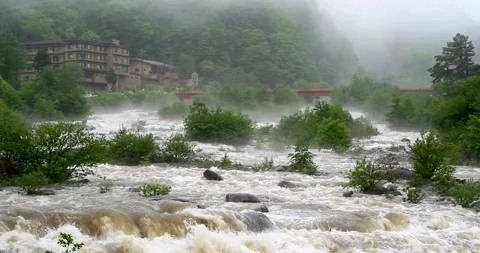 Stormy Rough Sea beach Before Thunder Typhoon Goni, known in the Philippines as 動画素材 334647238