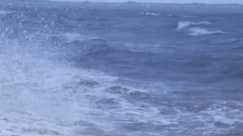 Stormy sea in the city, Ukraine Stock Footage