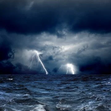 Stormy sea Stock Illustration