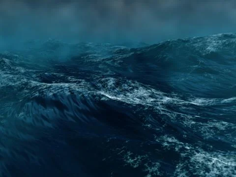 Stormy sea Stock Illustration