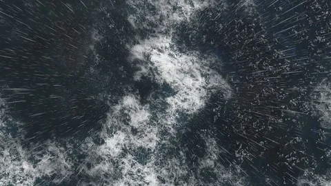 Stormy Sea at Night with Rain Video stock 80221333