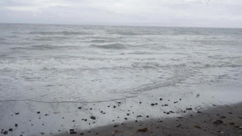 Stormy sea waves during bad weather cyclone hurricane. 動画素材 125365927