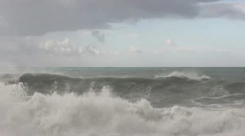 Stormy sea waves - slow motion Video stock 32825965